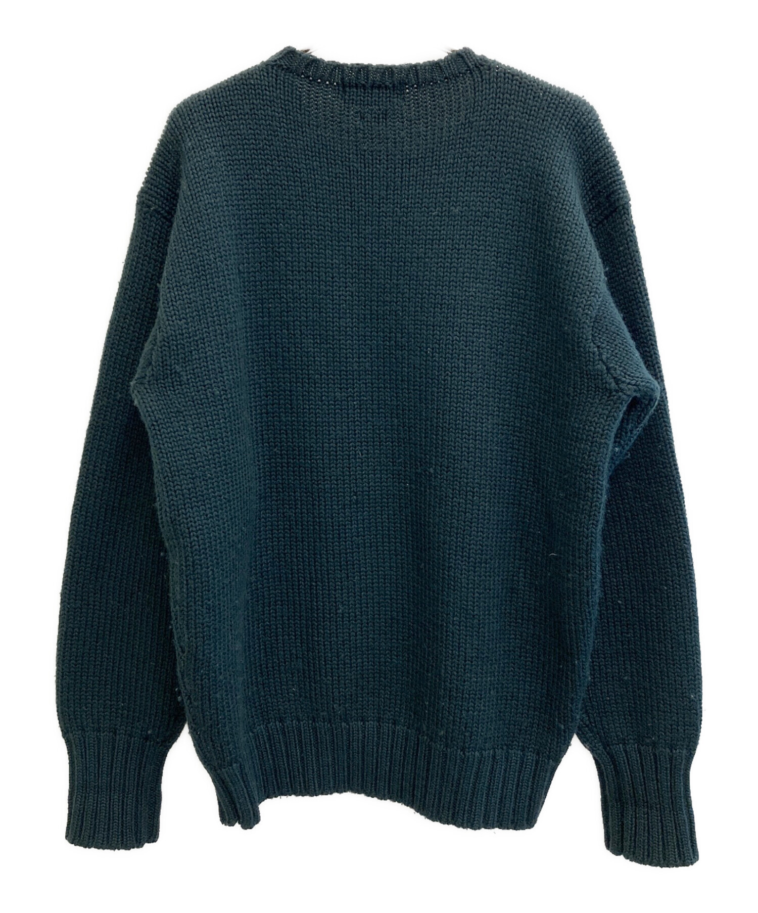 ポロ ラルフローレン グリーン クルーネック ニット ウール Lサイズ 中古・古着通販】POLO RALPH LAUREN (ポロ・ラルフローレン) ウール