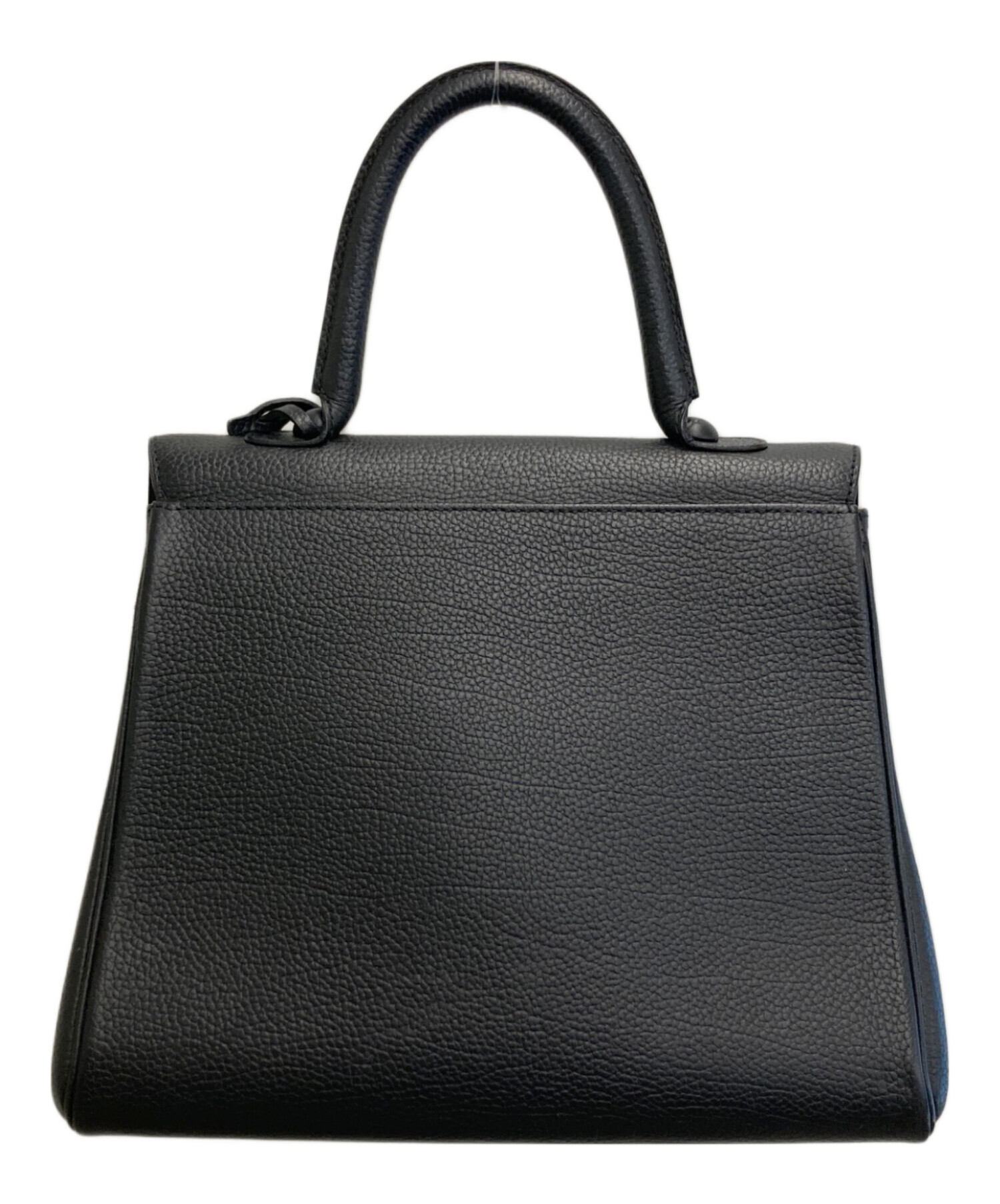 DELVAUX デルヴォー レザーハンドバッグ ブラック 中古・古着通販】DELVAUX (デルヴォー) ハンドバッグ ブラック