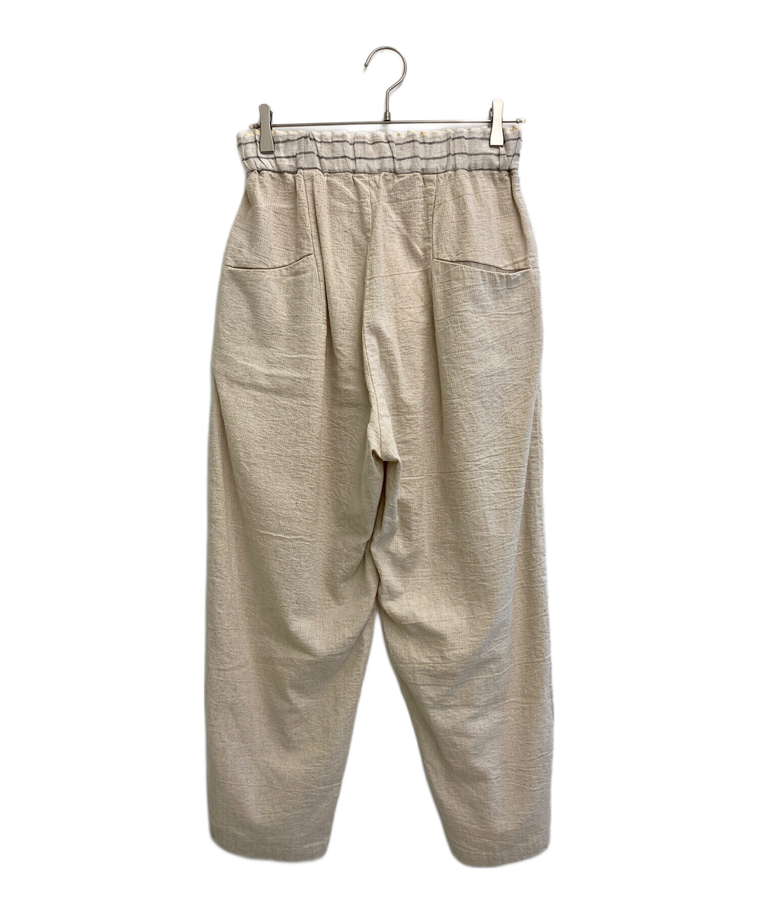 パドカレ Pas de Calais リネンツイルパンツ リネンレーヨンツイルストレッチ ワイドパンツ | pas de calais