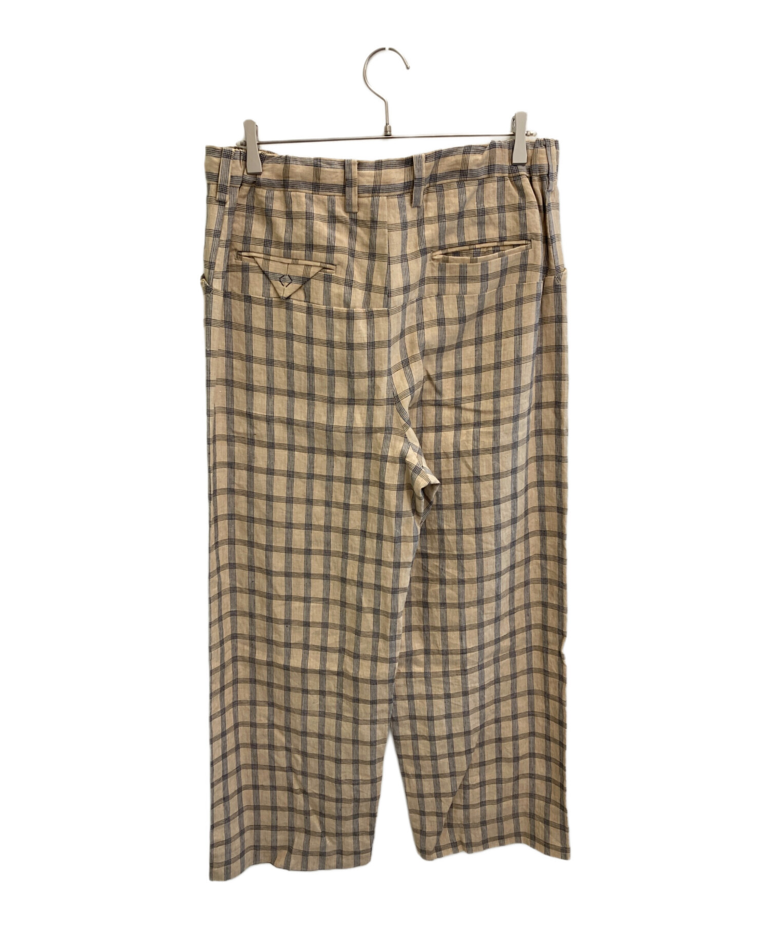 SUNSEA 23SS STRAIGHT PANTS ベージュ　サイズ2 中古・古着通販】SUNSEA (サンシー) 23SS GENTLE BREEZE CHECK WIDE