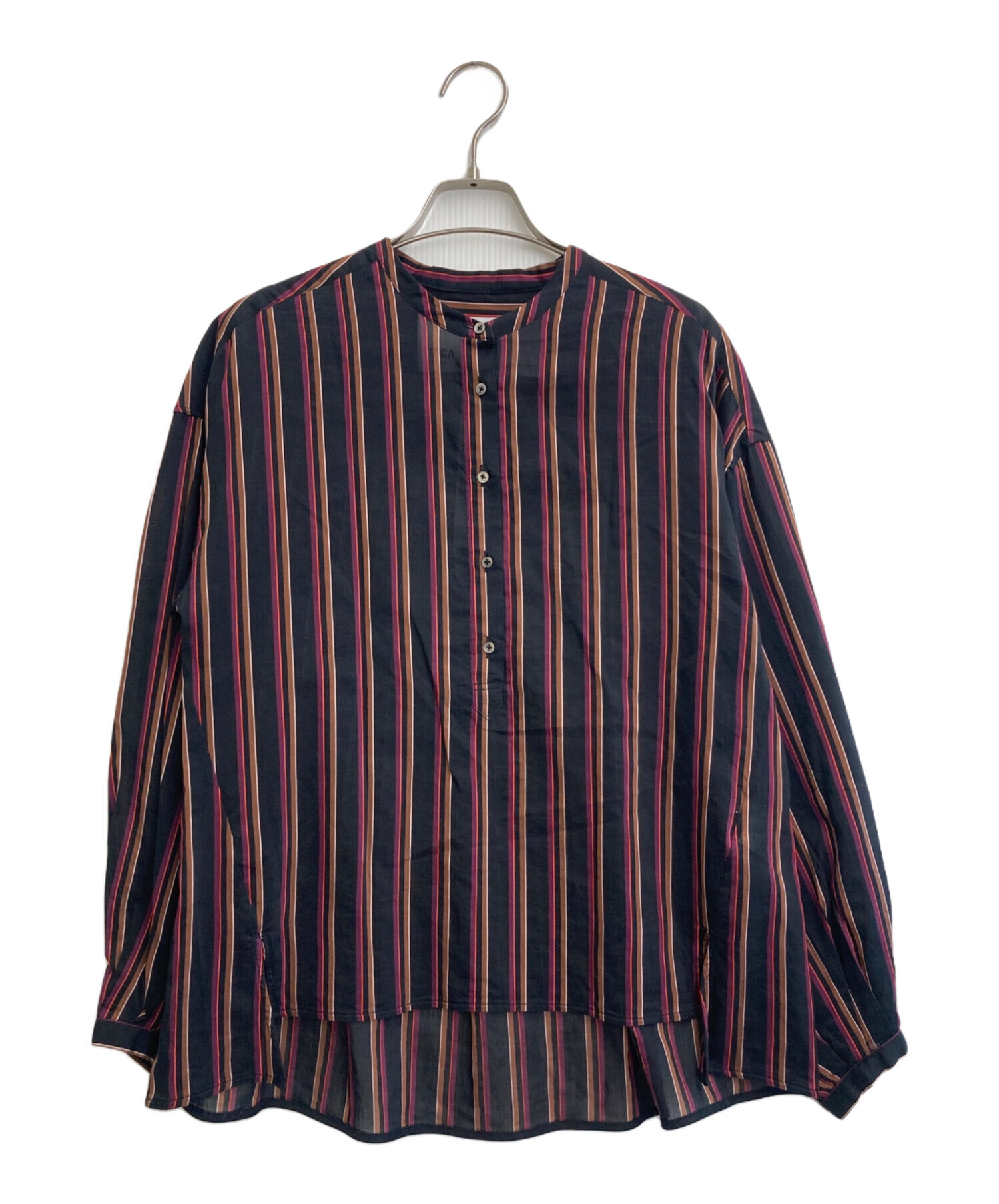 TICCA ストライプ 長袖シャツ 中古・古着通販】TICCA (ティッカ) シルクブレンドストライプシャツ