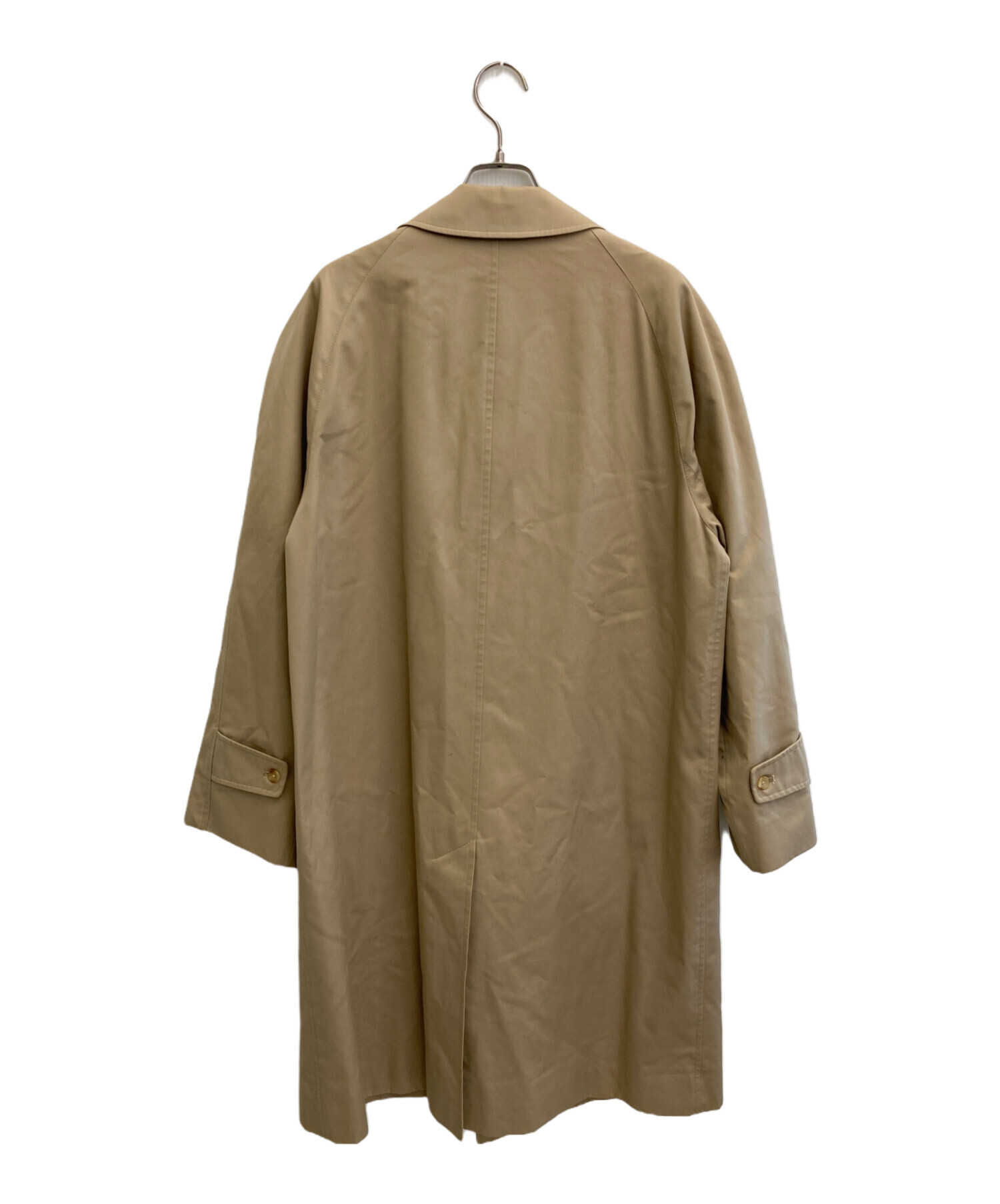 Aquascutum ベージュ ロングコート チェック柄 希少色】アクアスキュー