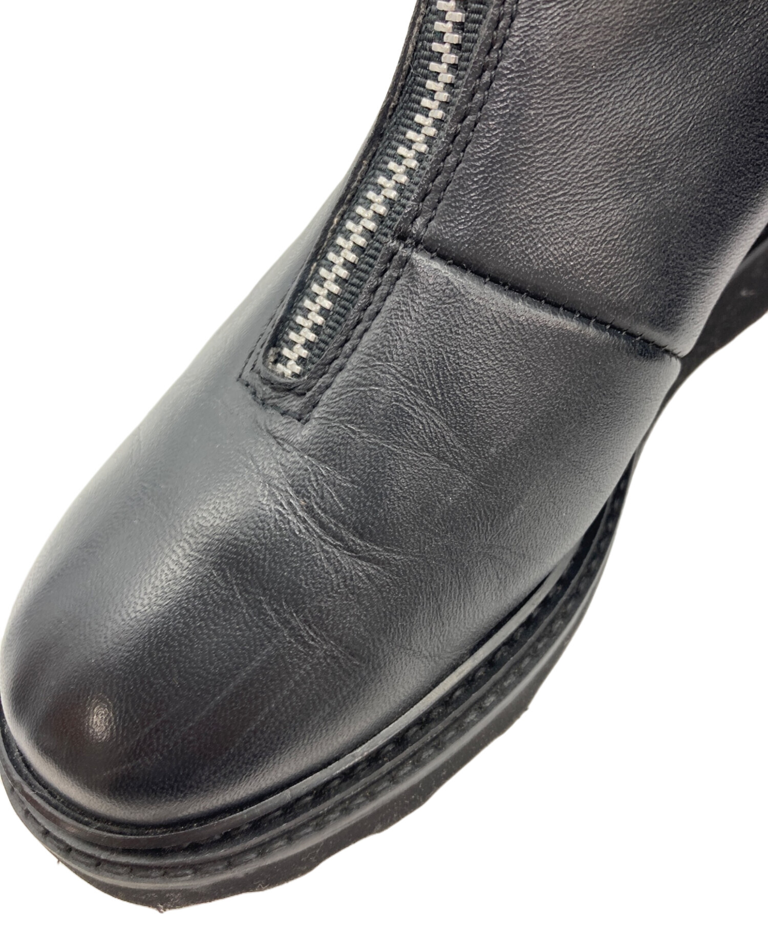 【美品】CAMINANDO フロントジップ ブラック 黒 レザー 中古・古着通販】Caminando (カミナンド) フロントジップブーツ