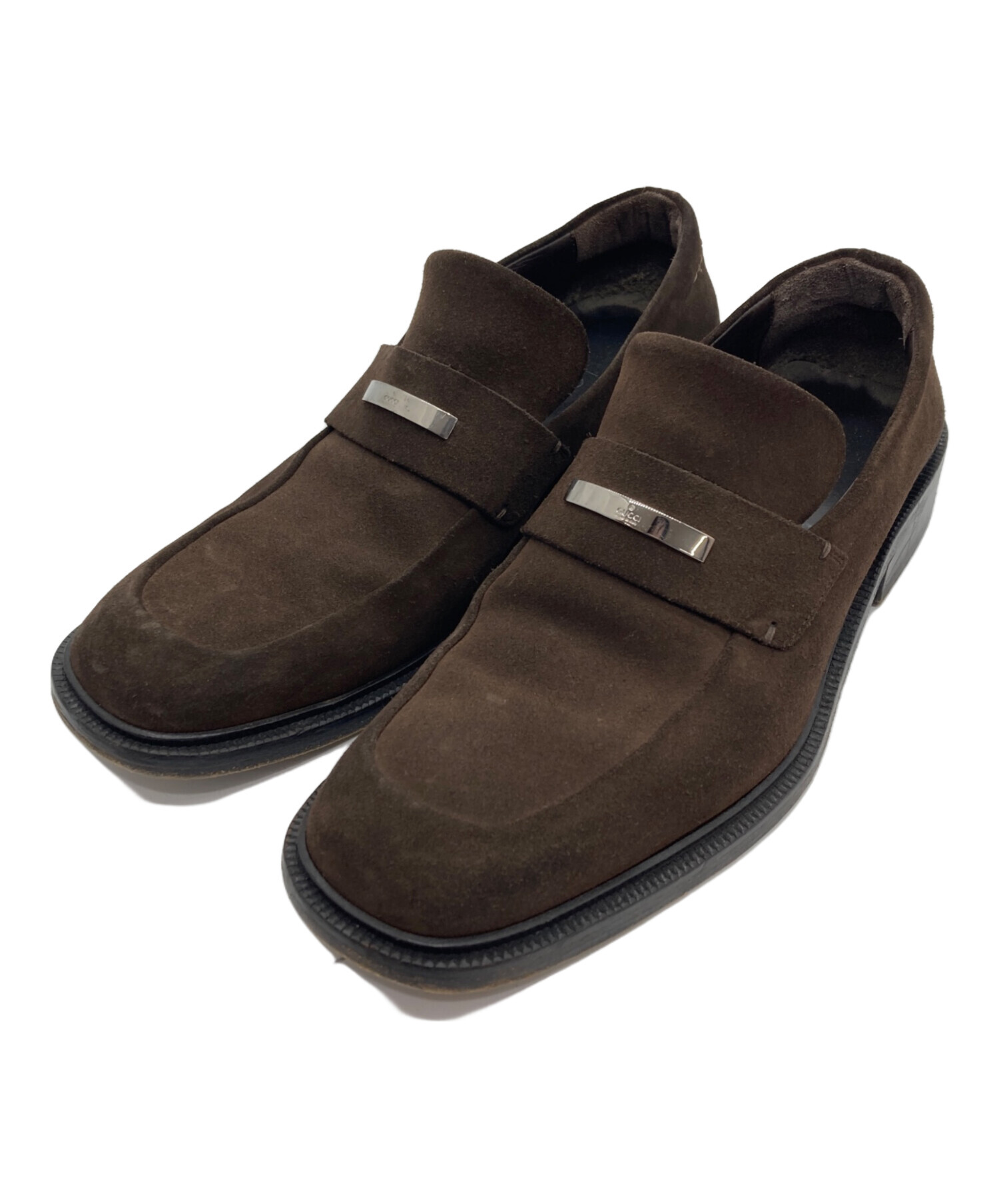 中古・古着通販】GUCCI (グッチ) スクエアトゥースウェードローファー 