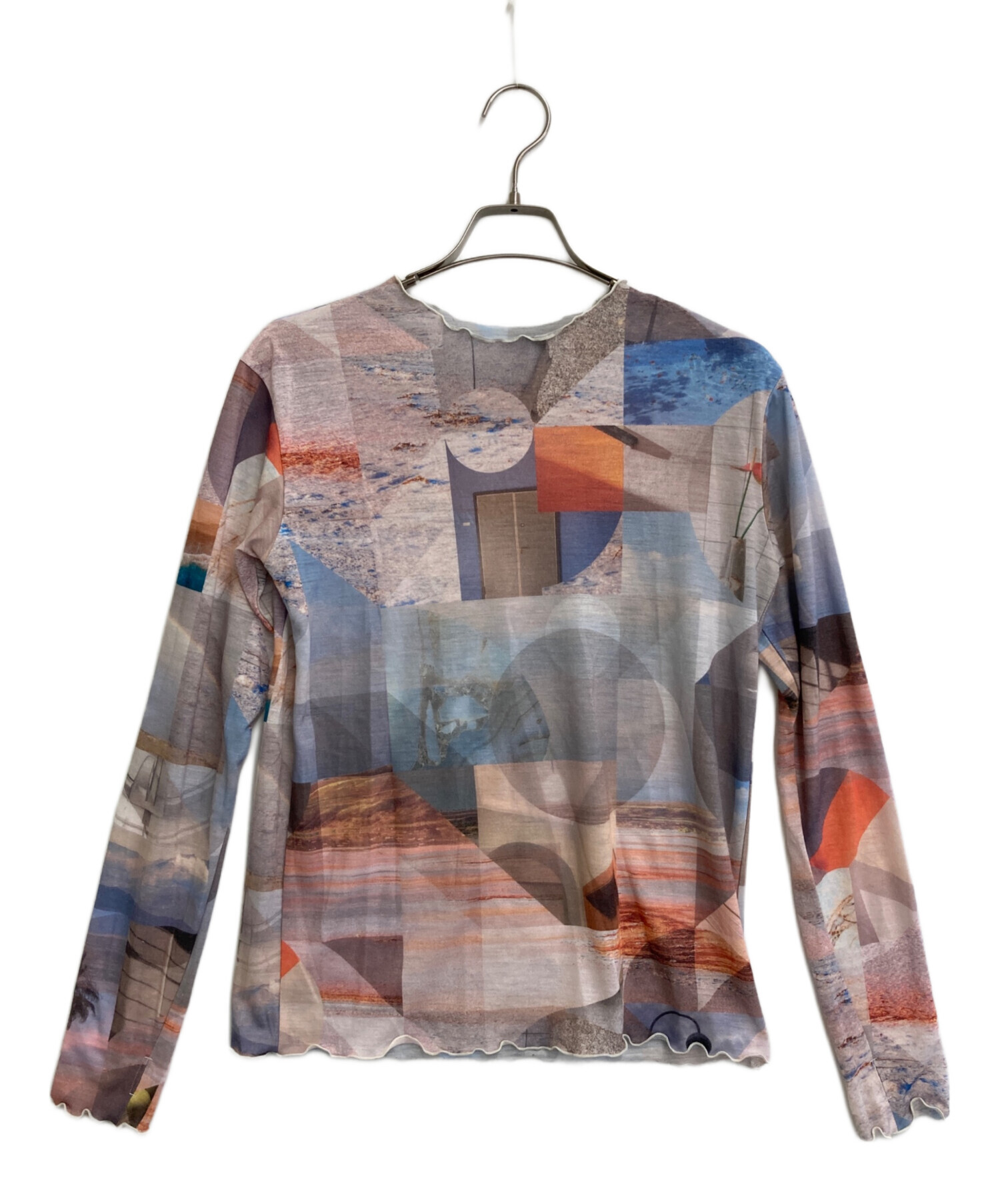 中古・古着通販】PHEENY (フィーニー) PRINT FRILL CREW NECK(MULTI 