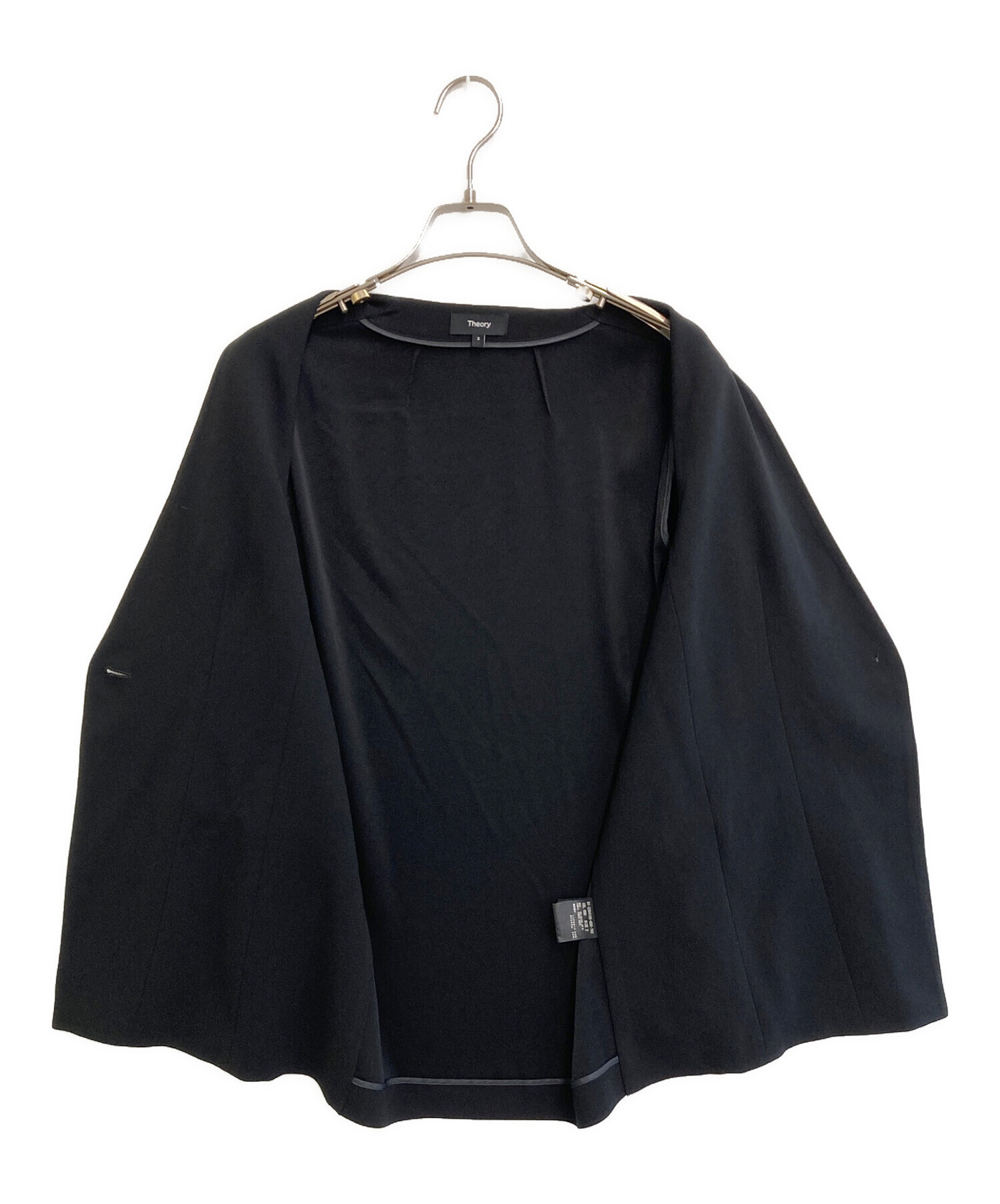 中古・古着通販】theory (セオリー) ノーカラージャケット ブラック