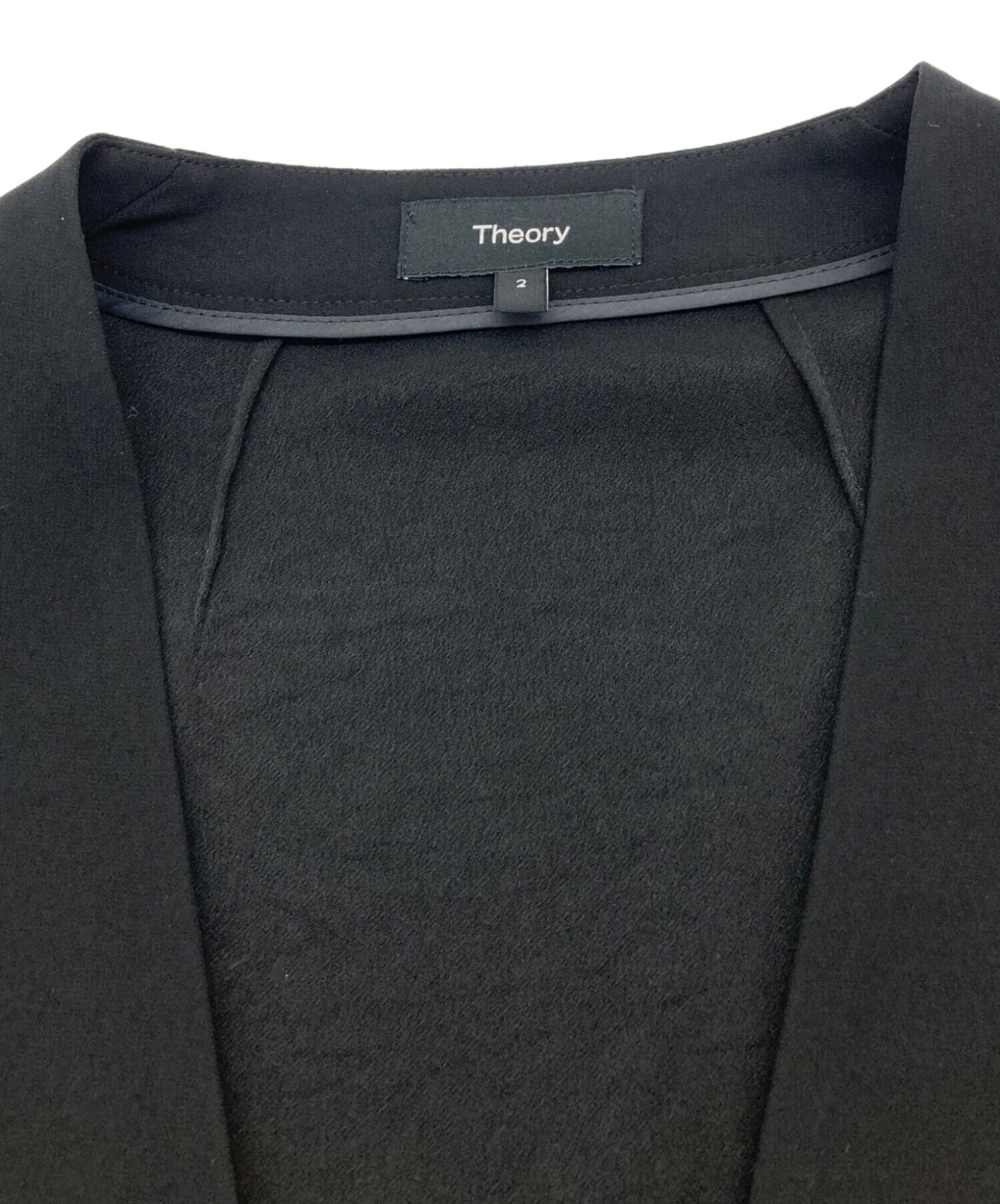 中古・古着通販】theory (セオリー) ノーカラージャケット ブラック
