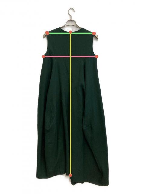 enfold ダークグリーン バルーンノースリーブワンピース 36 中古・古着通販】ENFOLD (エンフォルド) バルーンシルエット