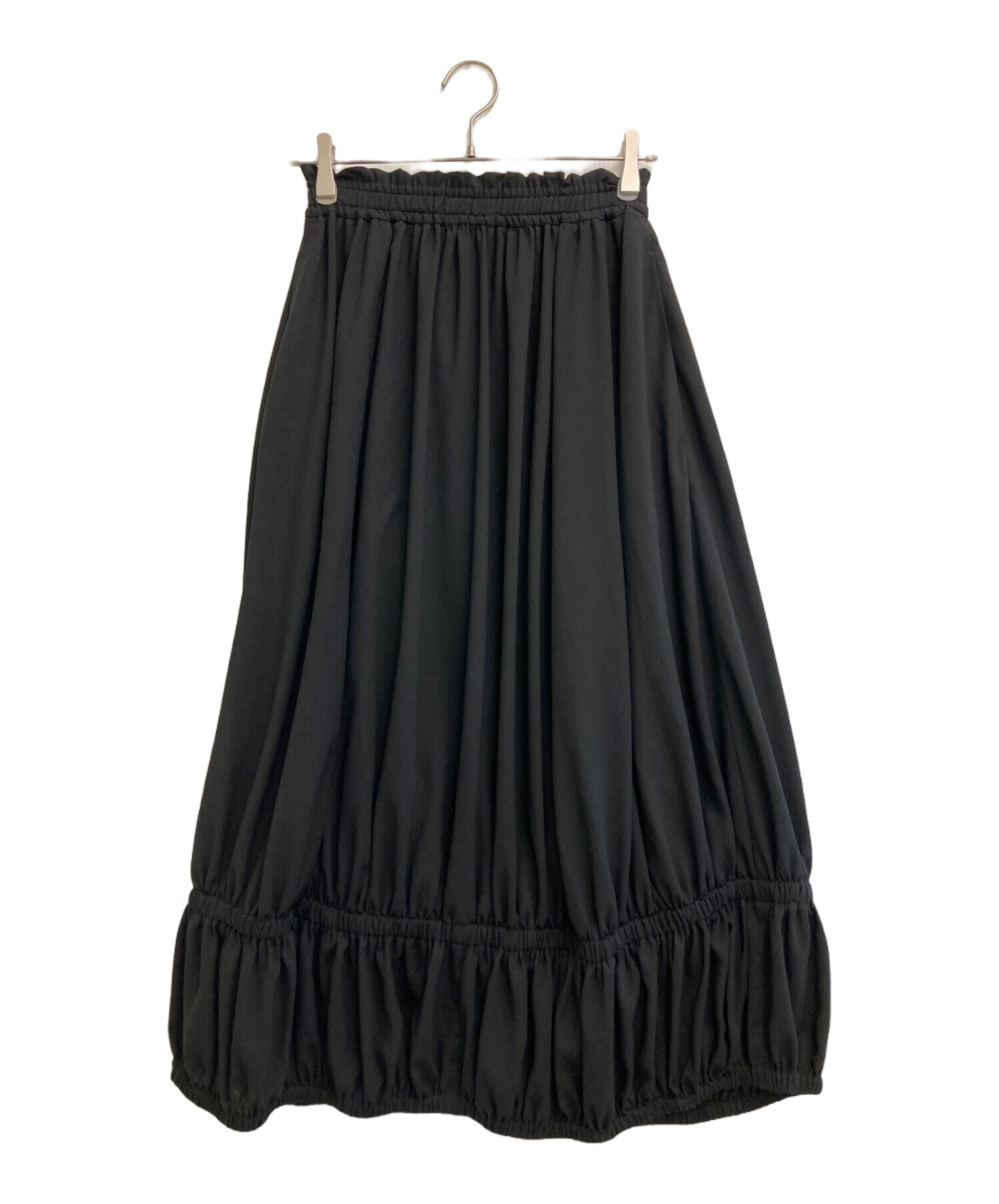 中古・古着通販】ENFOLD (エンフォルド) GATHER SKIRT ブラック サイズ