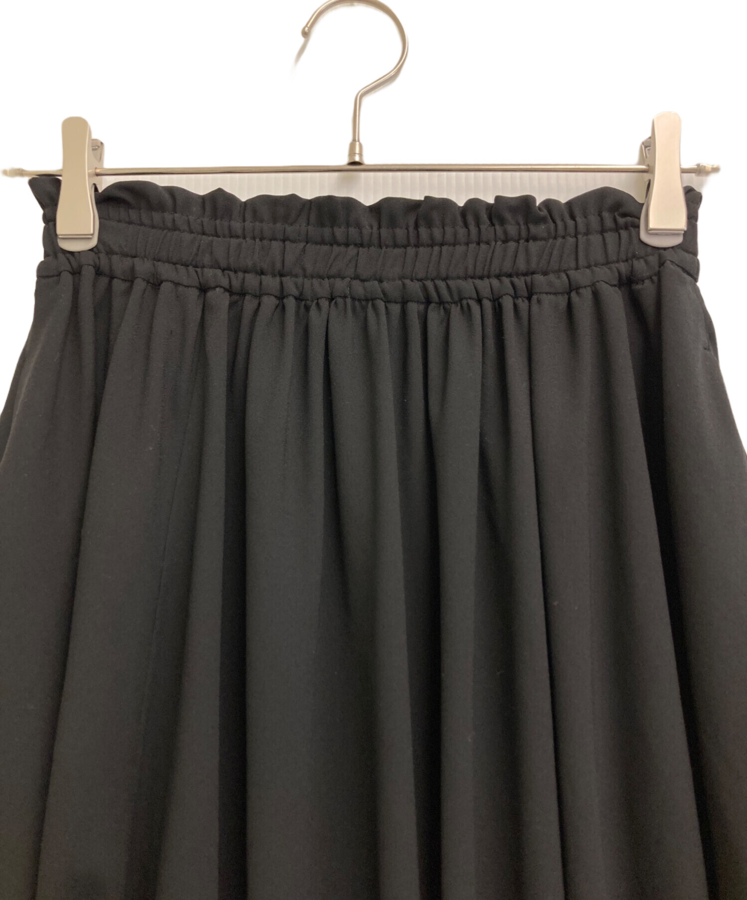 中古・古着通販】ENFOLD (エンフォルド) GATHER SKIRT ブラック サイズ