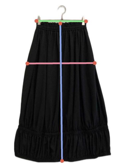 中古・古着通販】ENFOLD (エンフォルド) GATHER SKIRT ブラック サイズ