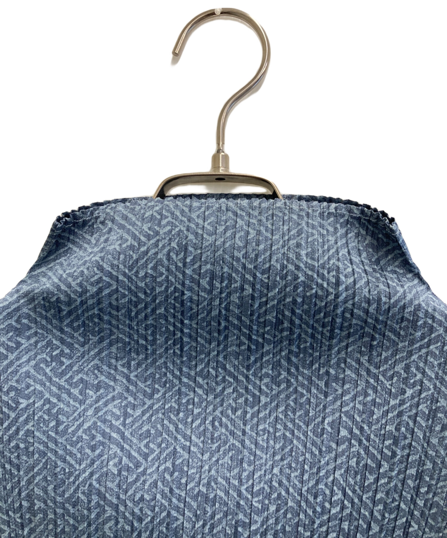 PLEATS PLEASE　カットソー　プリーツ　総柄　ブルー　３ PLEATS PLEASE カットソー プリーツ 総柄 ブルー 3