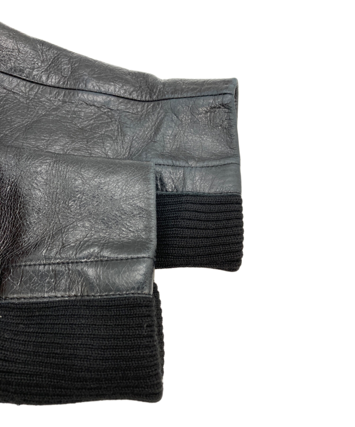 中古・古着通販】PAL ZILERI (パルジレリ) ニット切替レザージャケット