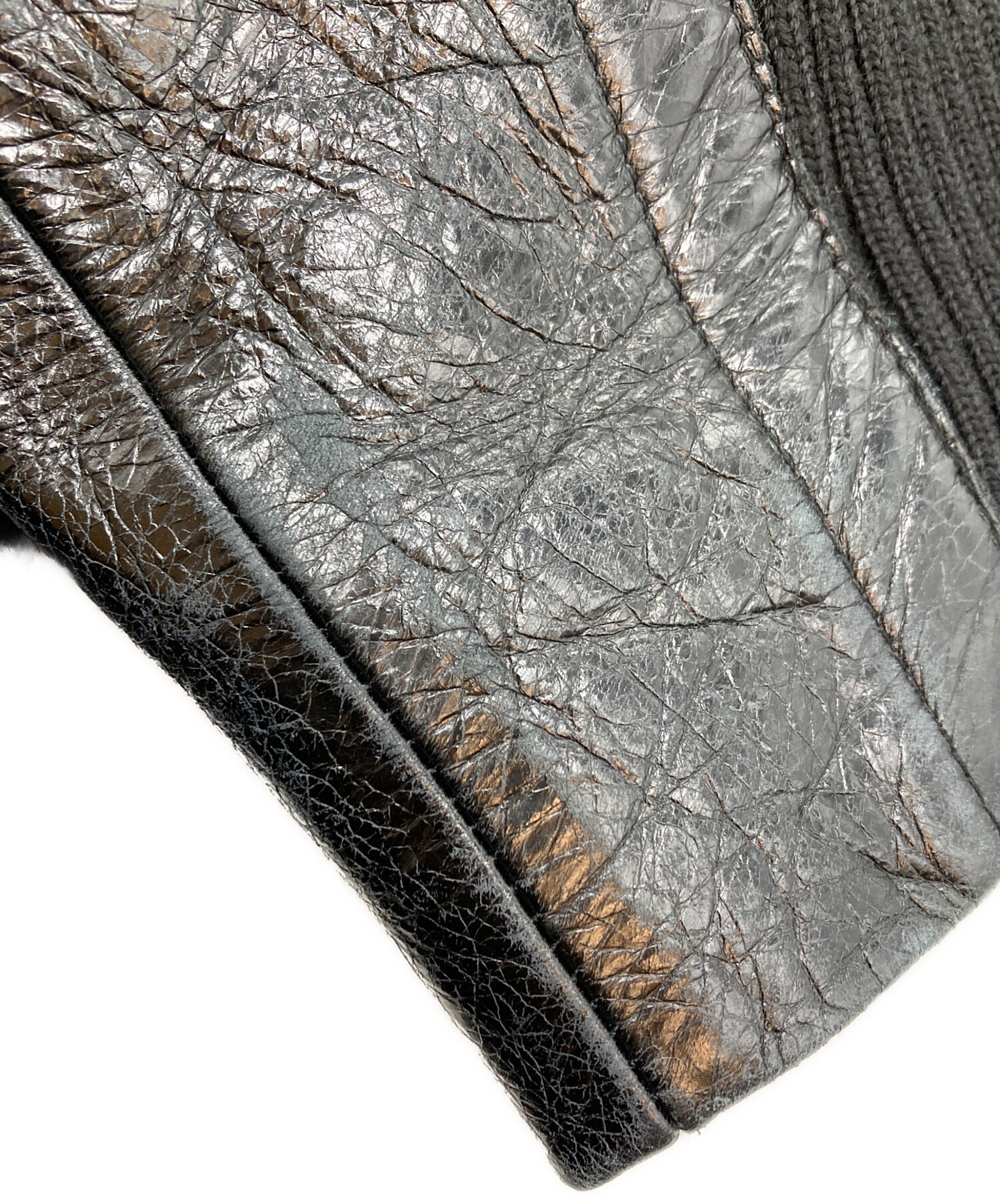 中古・古着通販】PAL ZILERI (パルジレリ) ニット切替レザージャケット