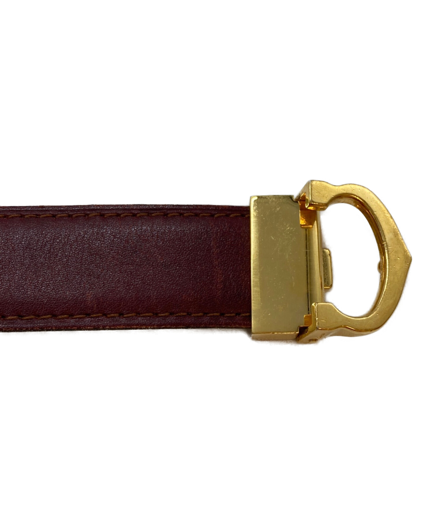 中古・古着通販】Cartier (カルティエ) レザーベルト ボルドー