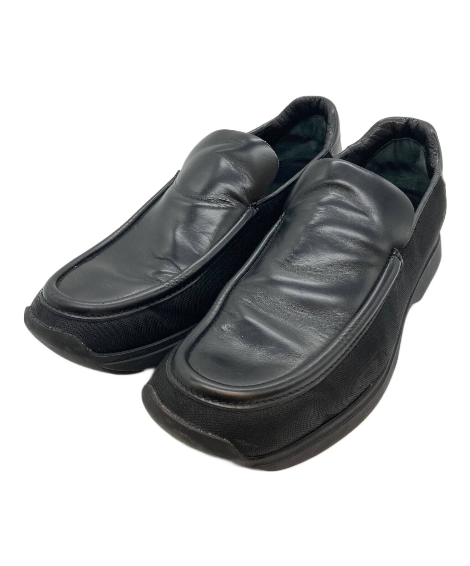 中古・古着通販】GUCCI (グッチ) レザースリッポン ブラック サイズ:42 