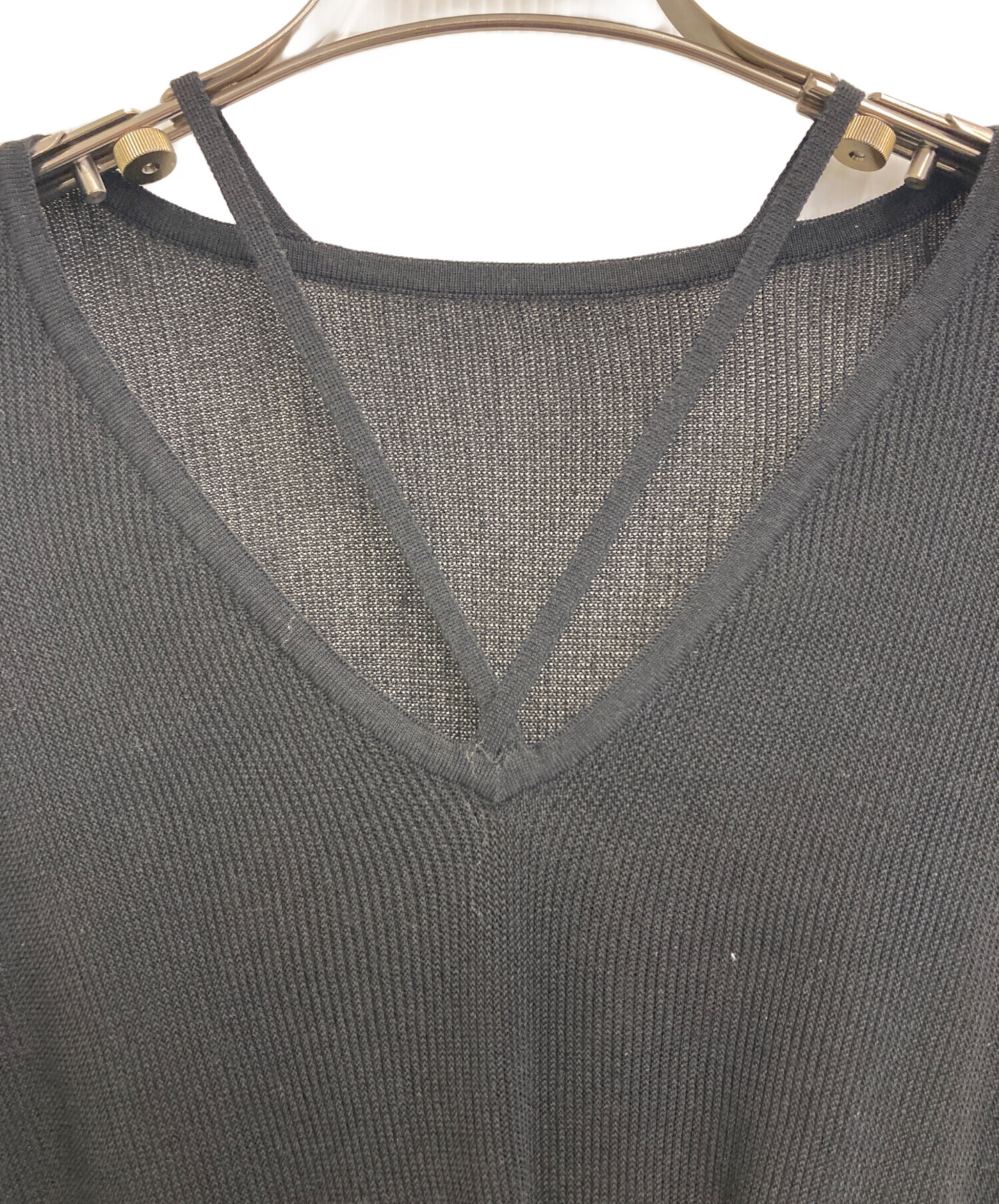 中古・古着通販】AMERI (アメリ) 25ss SHEER FRILL V NECK KNIT TOP 