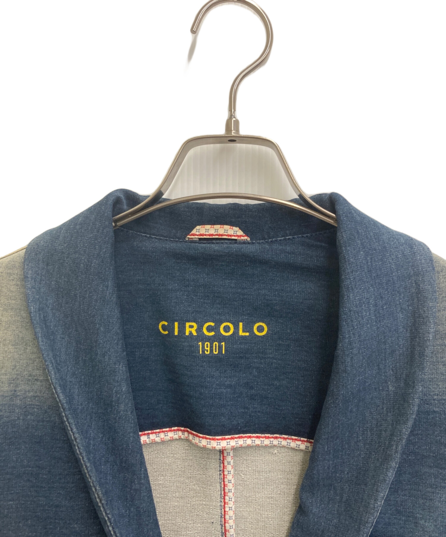 【CIRCOLO1901】テーラードジャケット デニム調 インディゴ/サイズ46 中古・古着通販】CIRCOLO 1901 (チルコロ1901) テーラードジャケット