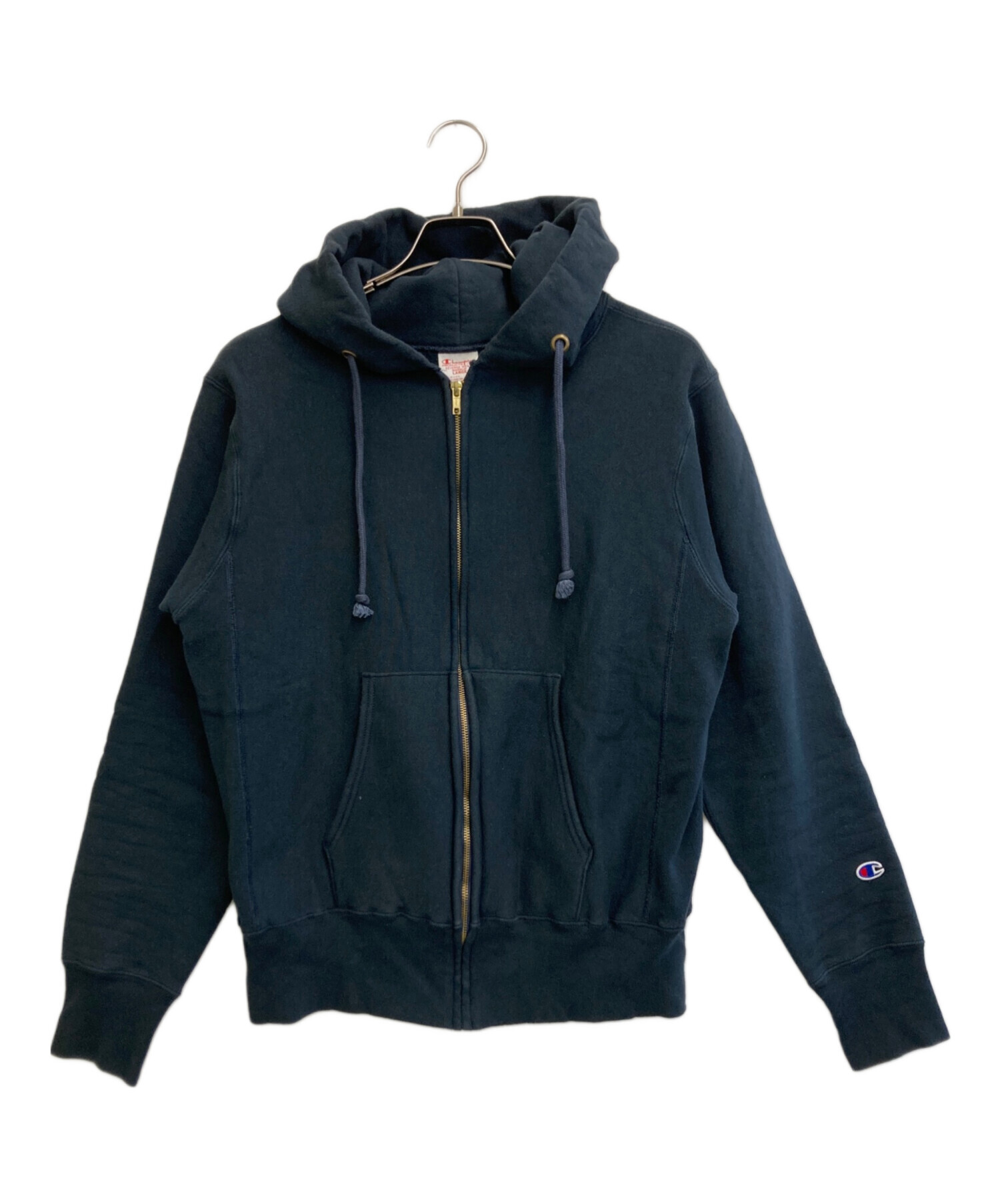 中古・古着通販】Champion (チャンピオン) ジップパーカー ネイビー 
