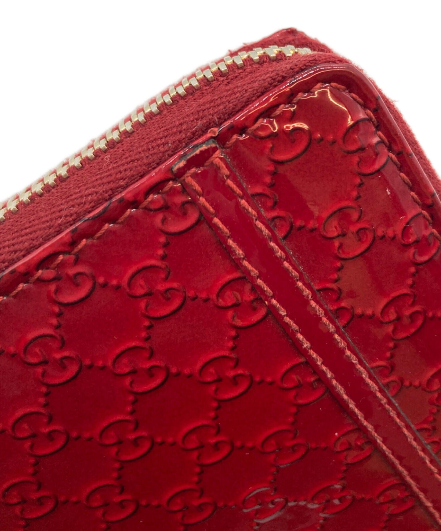 GUCCI グッチ  長財布 レザー レッド 【中古】 レディース 中古・古着通販】GUCCI (グッチ) 長財布 レッド サイズ:-｜ブランド