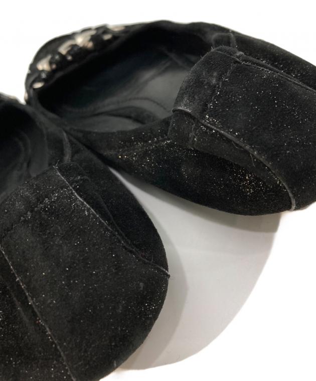 未使用級✨ルイヴィトン　フラットシューズ　パンプス　バックルロゴ　ブラック 中古・古着通販】LOUIS VUITTON (ルイ ヴィトン) フラットパンプス