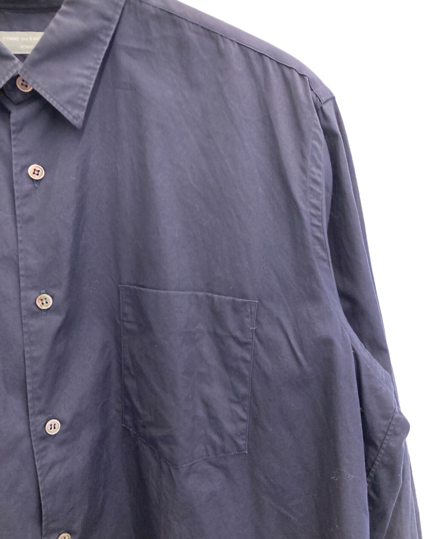 コムデギャルソンコムデギャルソン　コットン　バルーンスリーブ　シャツ　ネイビー コムデギャルソンコムデギャルソン コットン バルーンスリーブ シャツ