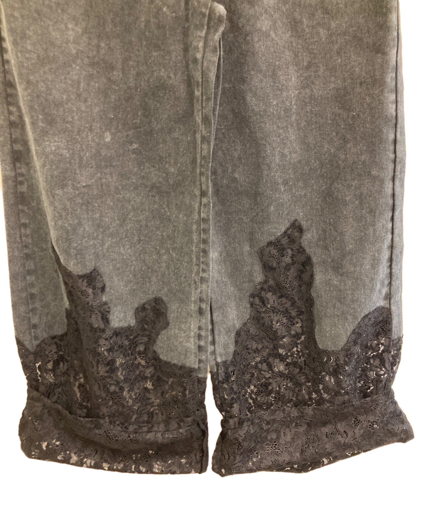中古・古着通販】AMERI (アメリ) 25ss LACE DOCKING FADE DENIM PANTS 