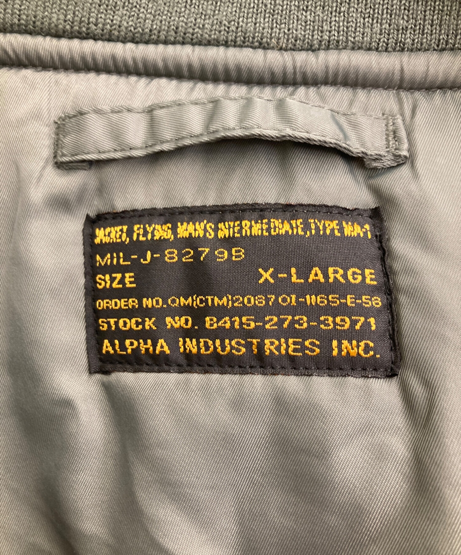 中古・古着通販】ALPHA (アルファ) MA-1 DOBBS MODEL FADED グレー