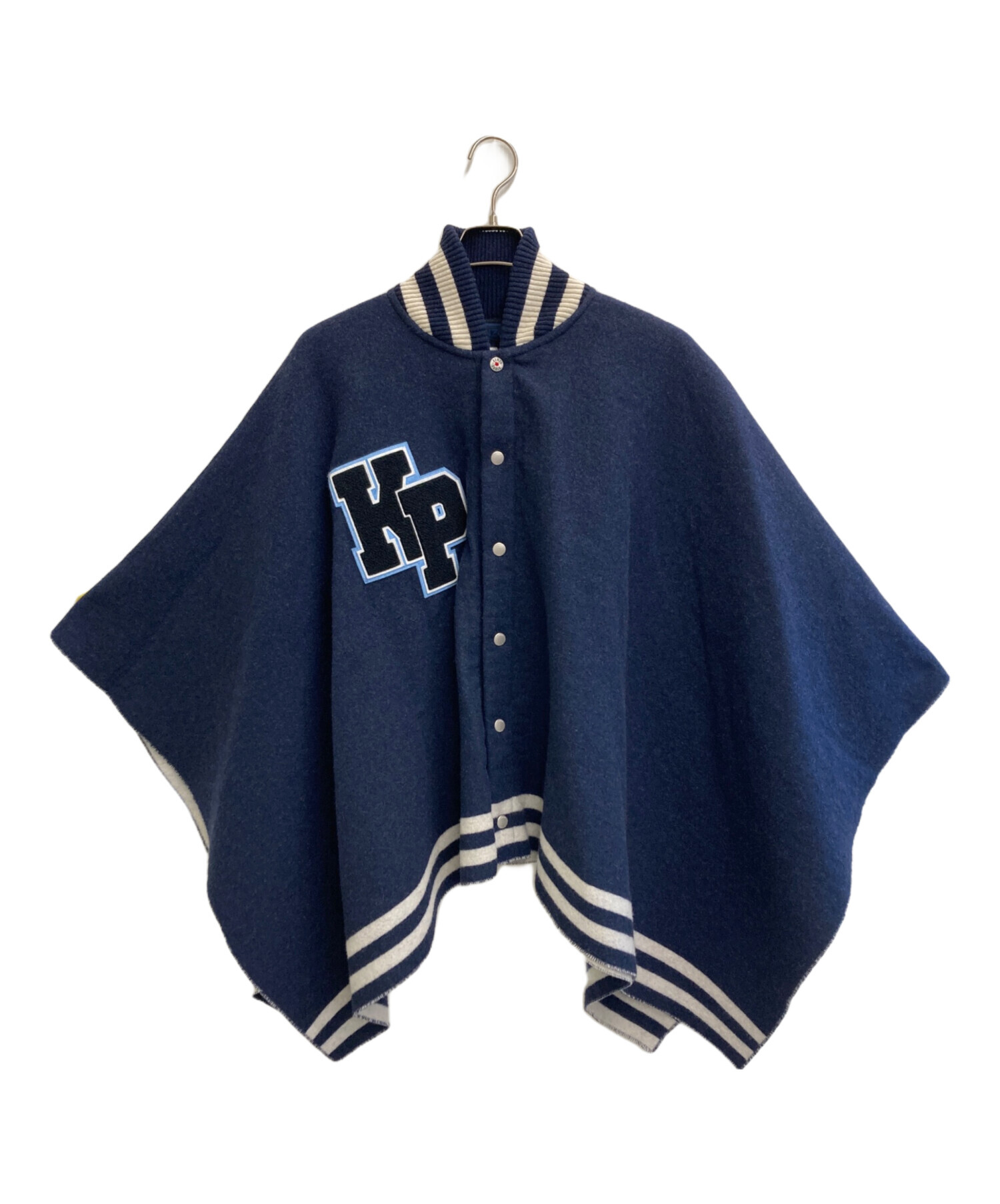 けんbetawi様ご注文品 中古・古着通販】KENZO (ケンゾー) Stamp' wool poncho ネイビー