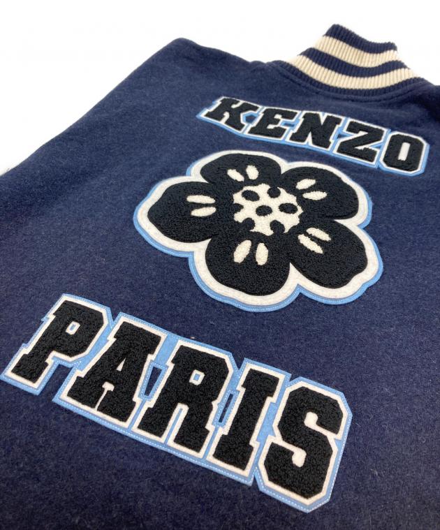 中古・古着通販】KENZO (ケンゾー) Stamp' wool poncho ネイビー
