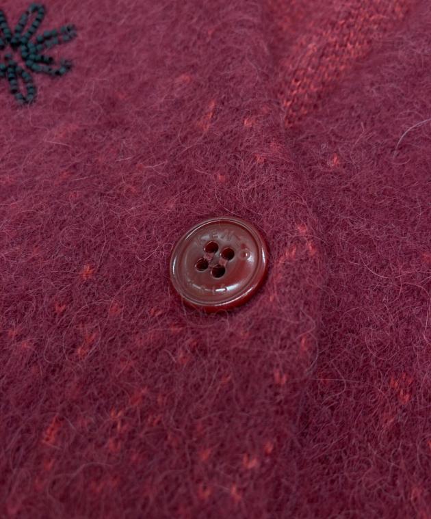 KENZO / Genderless Cardigan/XL/ウール/レッド/FF58CA7133CK 中古・古着通販】KENZO (ケンゾー) アルパカブレンドビーズフラワー