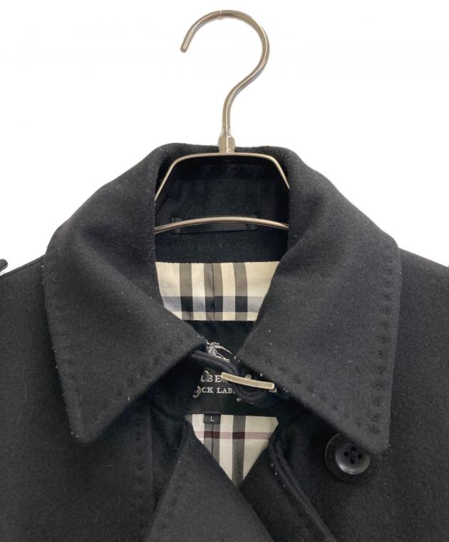 未使用級 BURBERRY カシミヤ混 女優襟 ジャガード ベルテッドコート