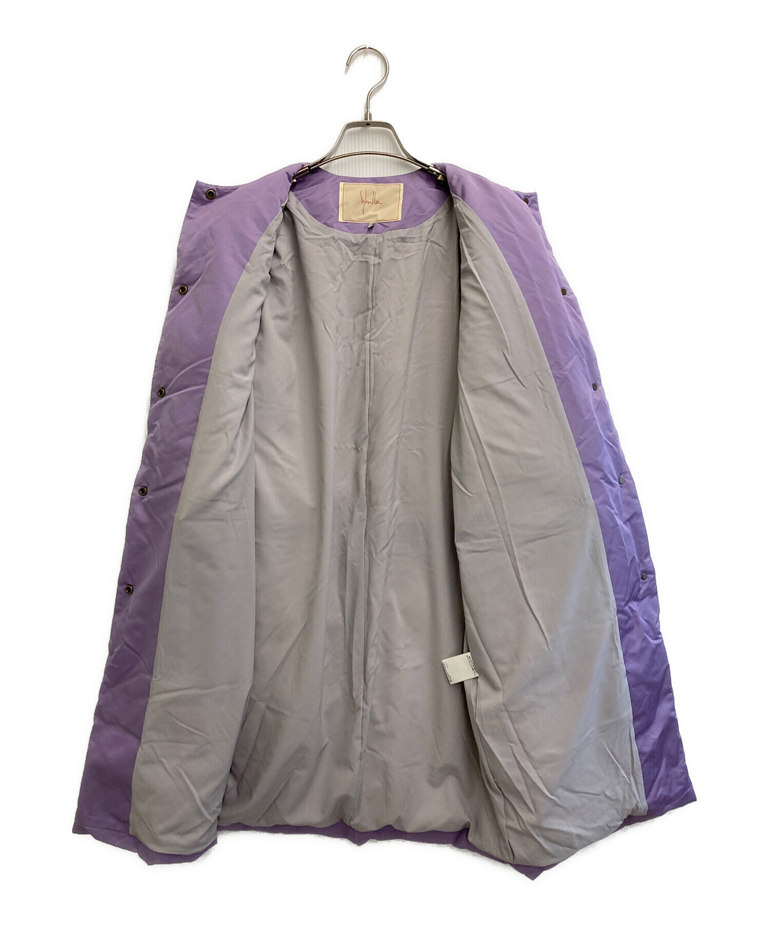 中古・古着通販】Sybilla (シビラ) ノーカラーダウンコート ラベンダー 