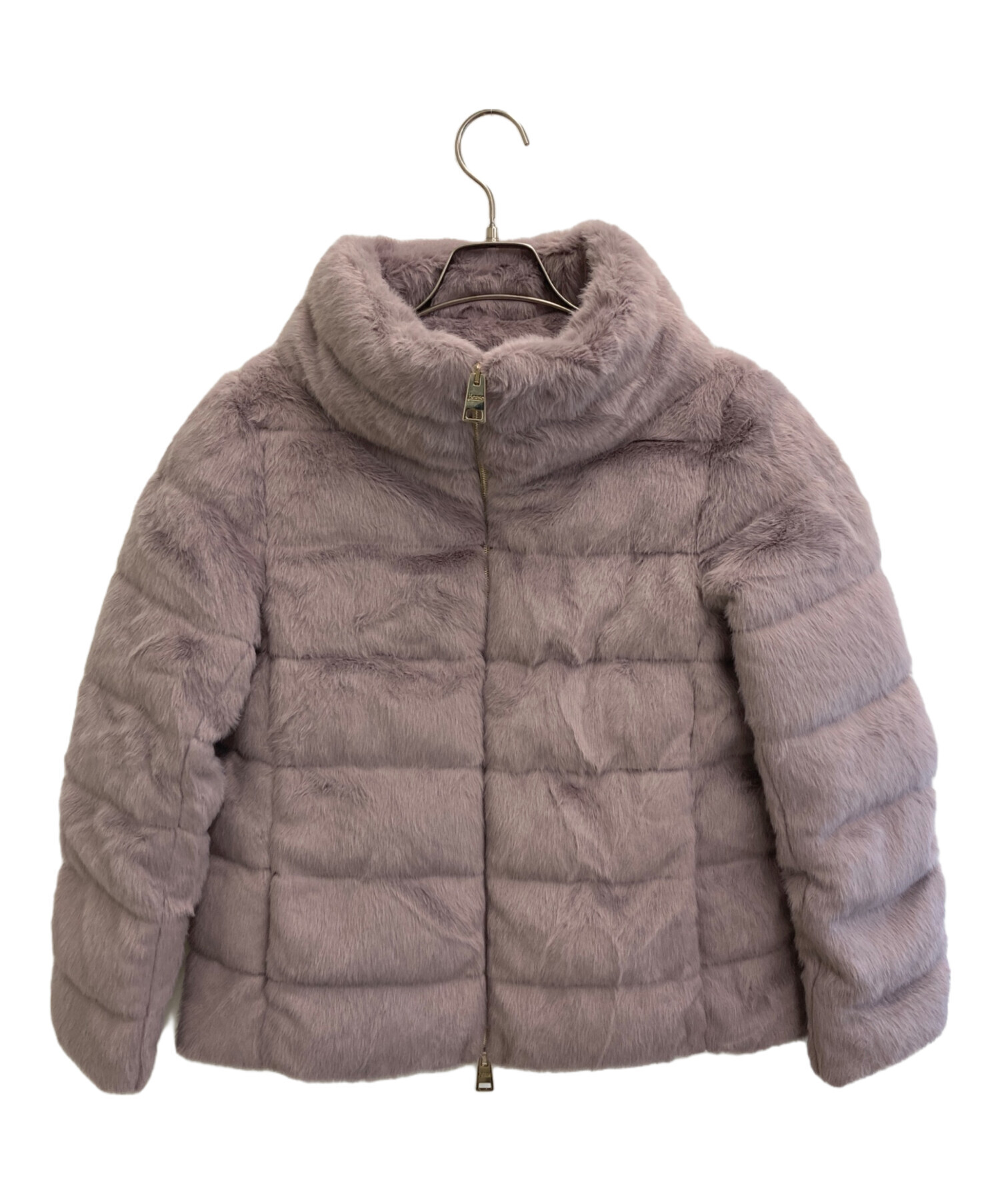 中古・古着通販】HERNO (ヘルノ) エコファーダウンジャケット ピンク