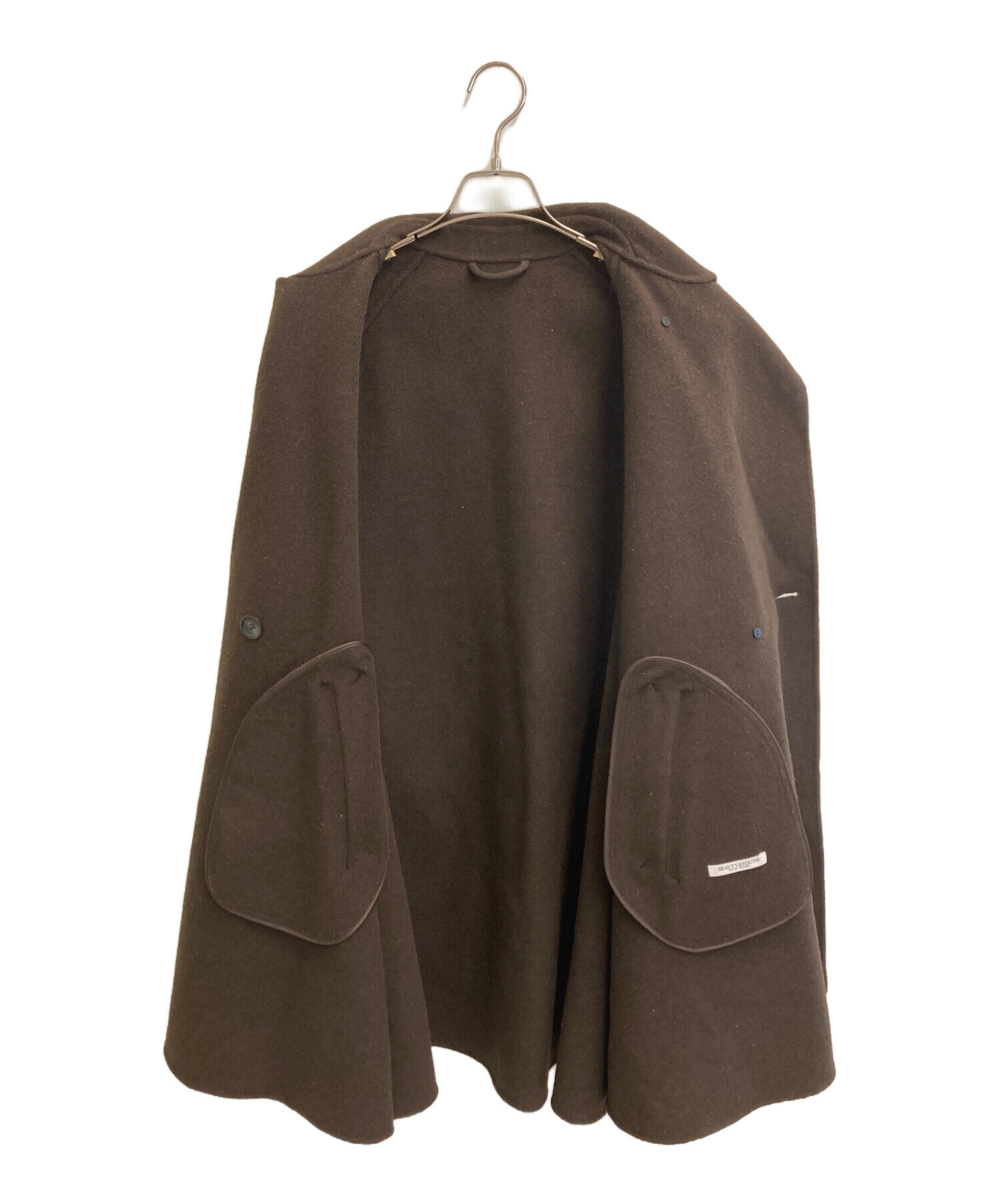 未使用級✨ビューティアンドユース BYリバーポンチョコート ケープ ブラウン M 中古・古着通販】BEAUTY&YOUTH (ビューティーアンドユース) リバー