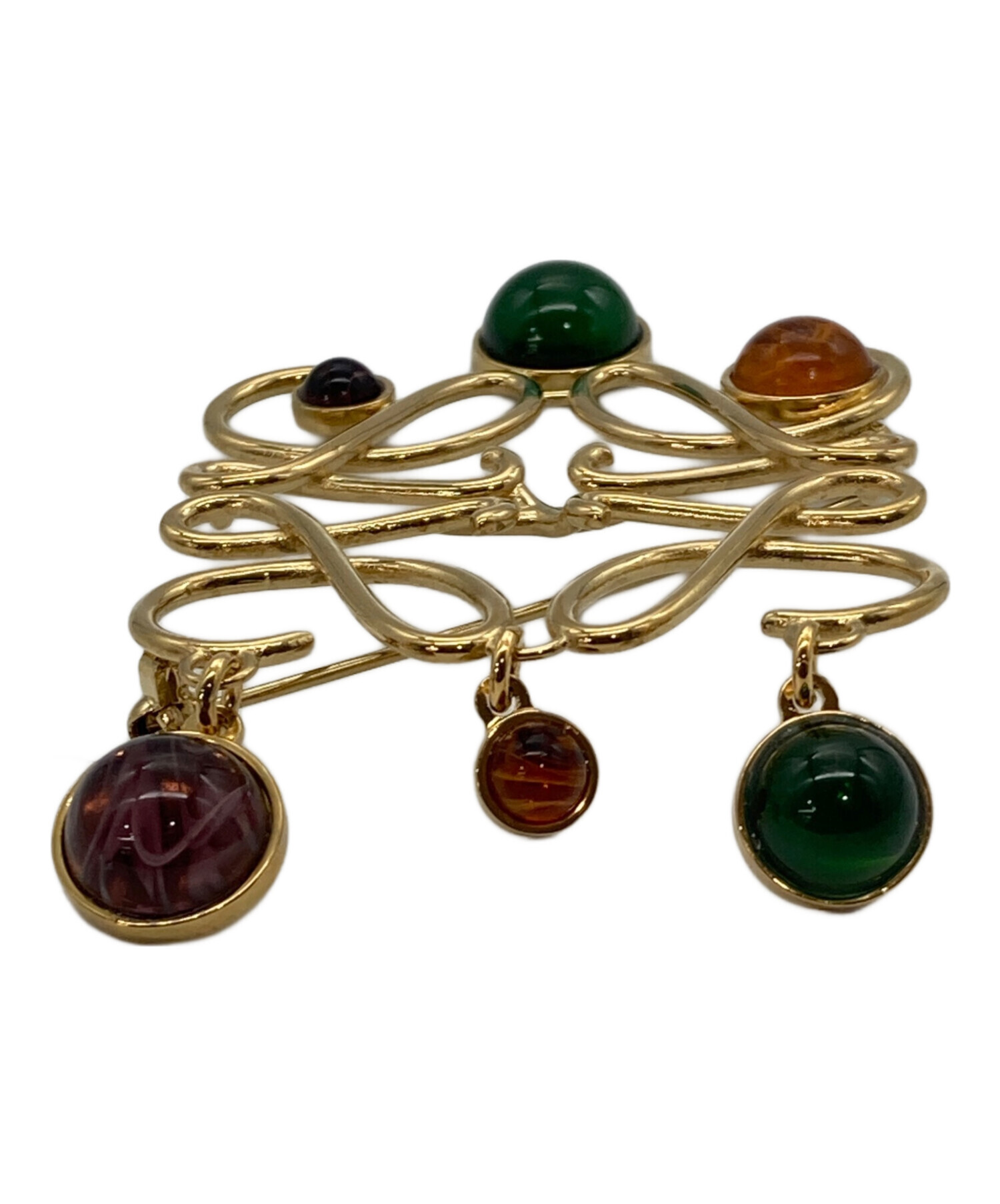 中古・古着通販】LOEWE (ロエベ) アナグラムブローチ ゴールド