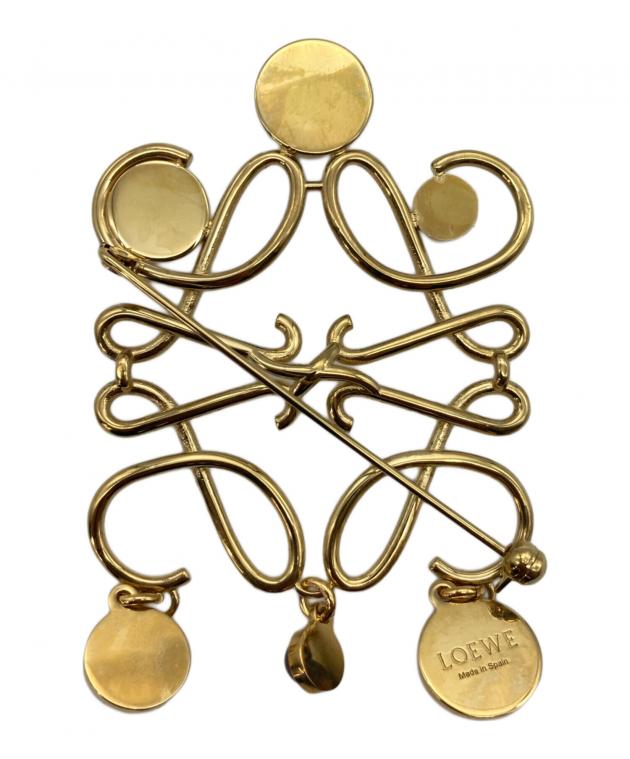 新品未使用 LOEWE ロエベ ブローチ ゴールド 中古・古着通販】LOEWE (ロエベ) アナグラムブローチ ゴールド