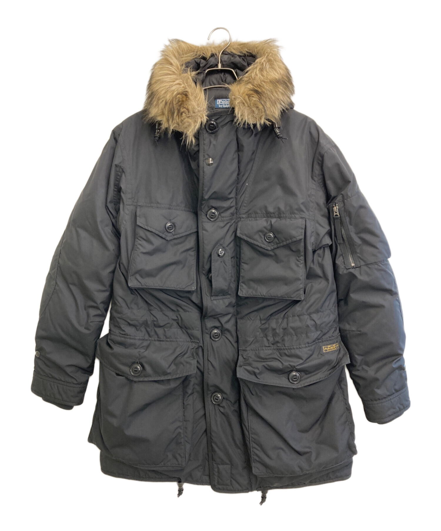 美品LAUREN RALPH LAURENラフルローレンブラック ダウンコートS 特別価格！ Ralph Lauren フェイクファーフード付 ダウンコート (Ralph
