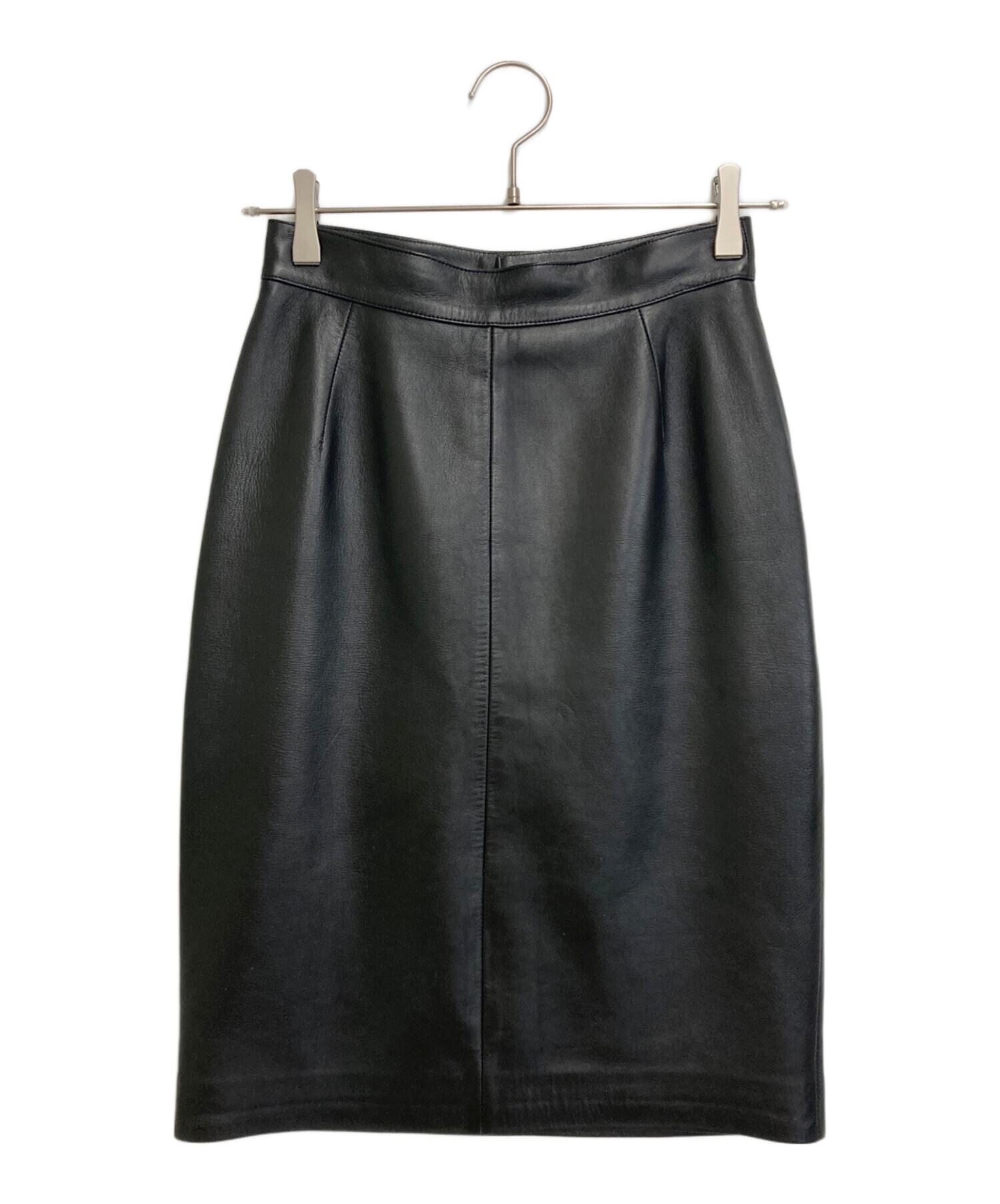 中古・古着通販】LOEWE (ロエベ) ナッパレザースカート ブラック