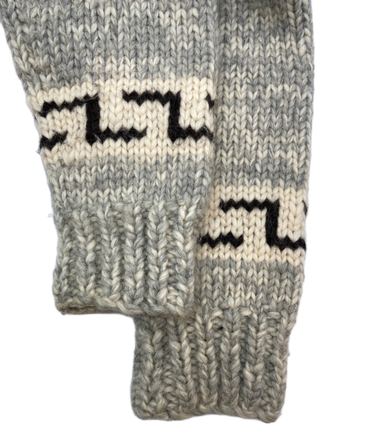 中古・古着通販】KANATA (カナタ) カウチンニットカーディガン グレー