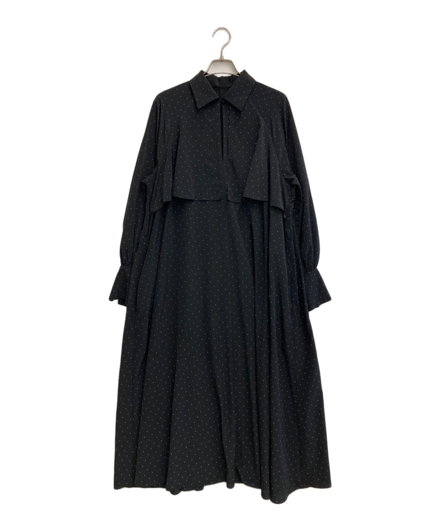 中古・古着通販】IENA (イエナ) ドットサッシュワンピース ブラック 