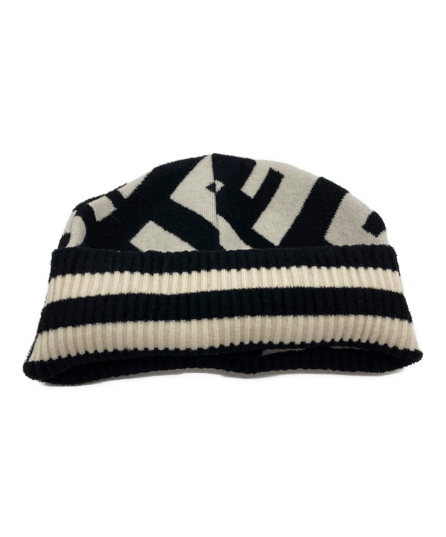中古・古着通販】FENDI (フェンディ) ニット帽 ブラック×ホワイト