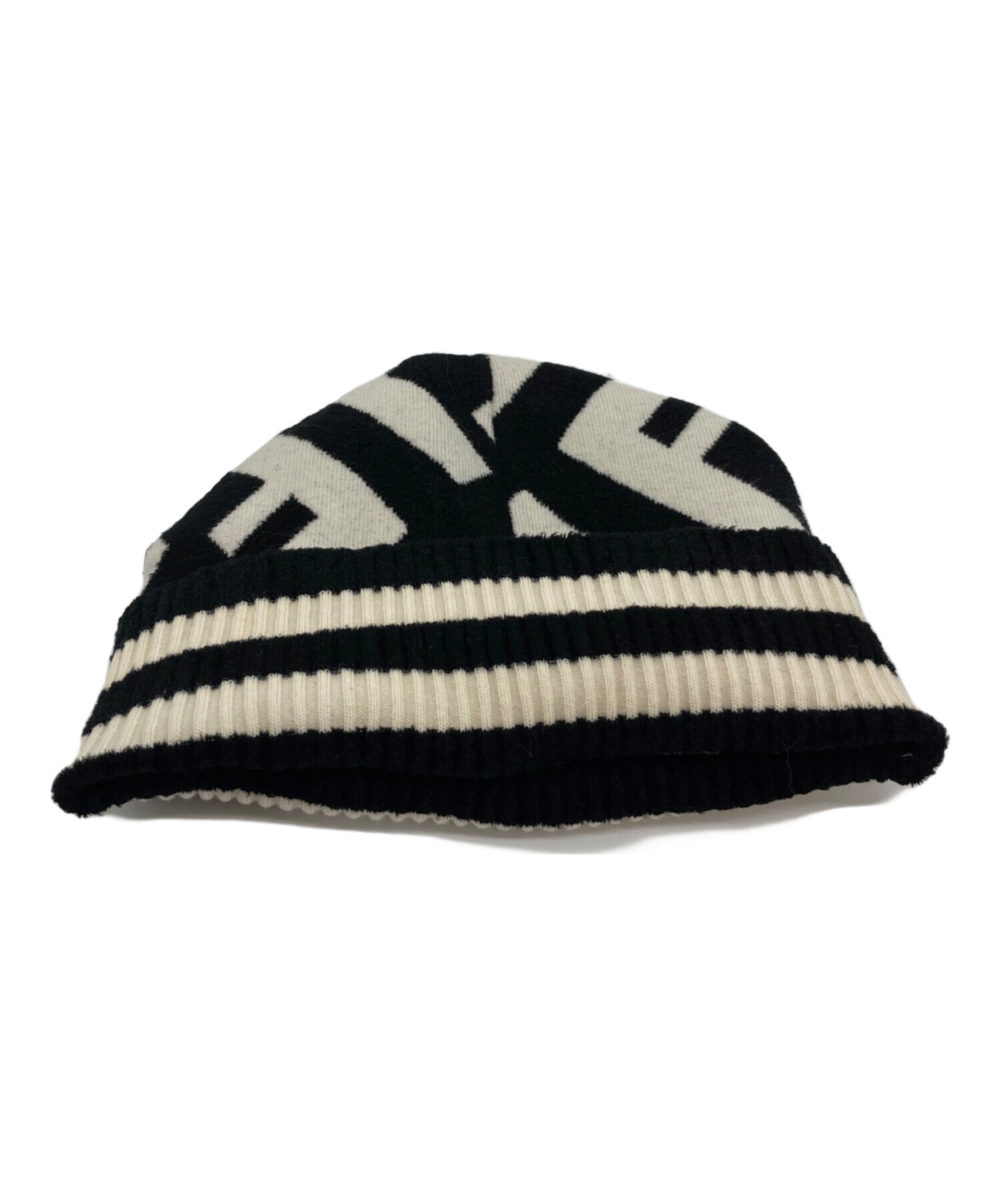 中古・古着通販】FENDI (フェンディ) ニット帽 ブラック×ホワイト