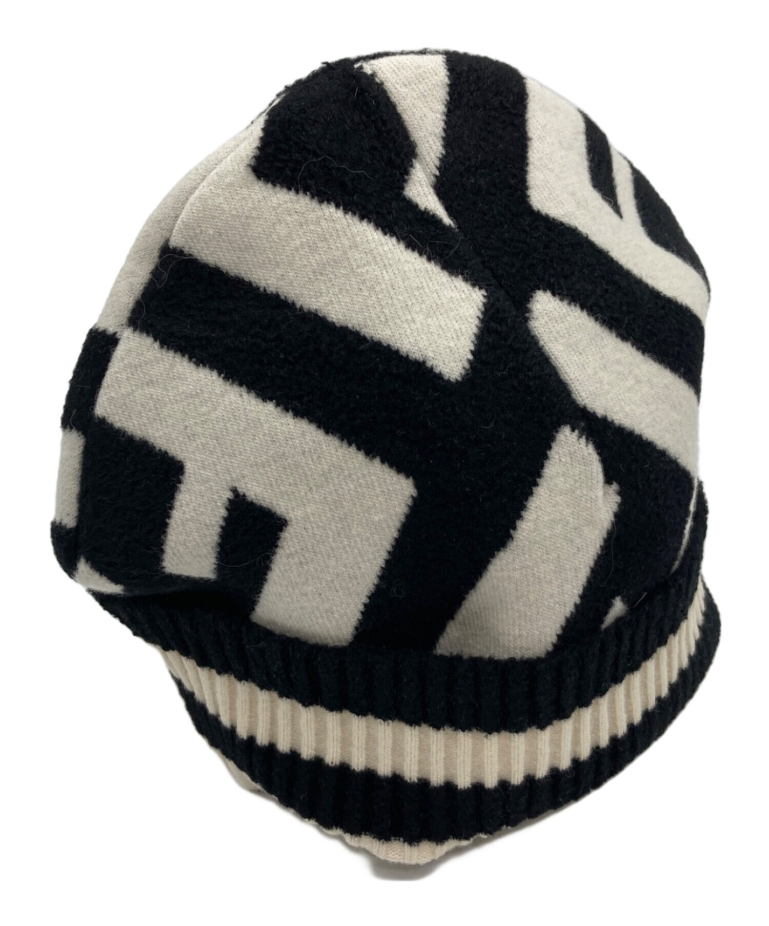 中古・古着通販】FENDI (フェンディ) ニット帽 ブラック×ホワイト