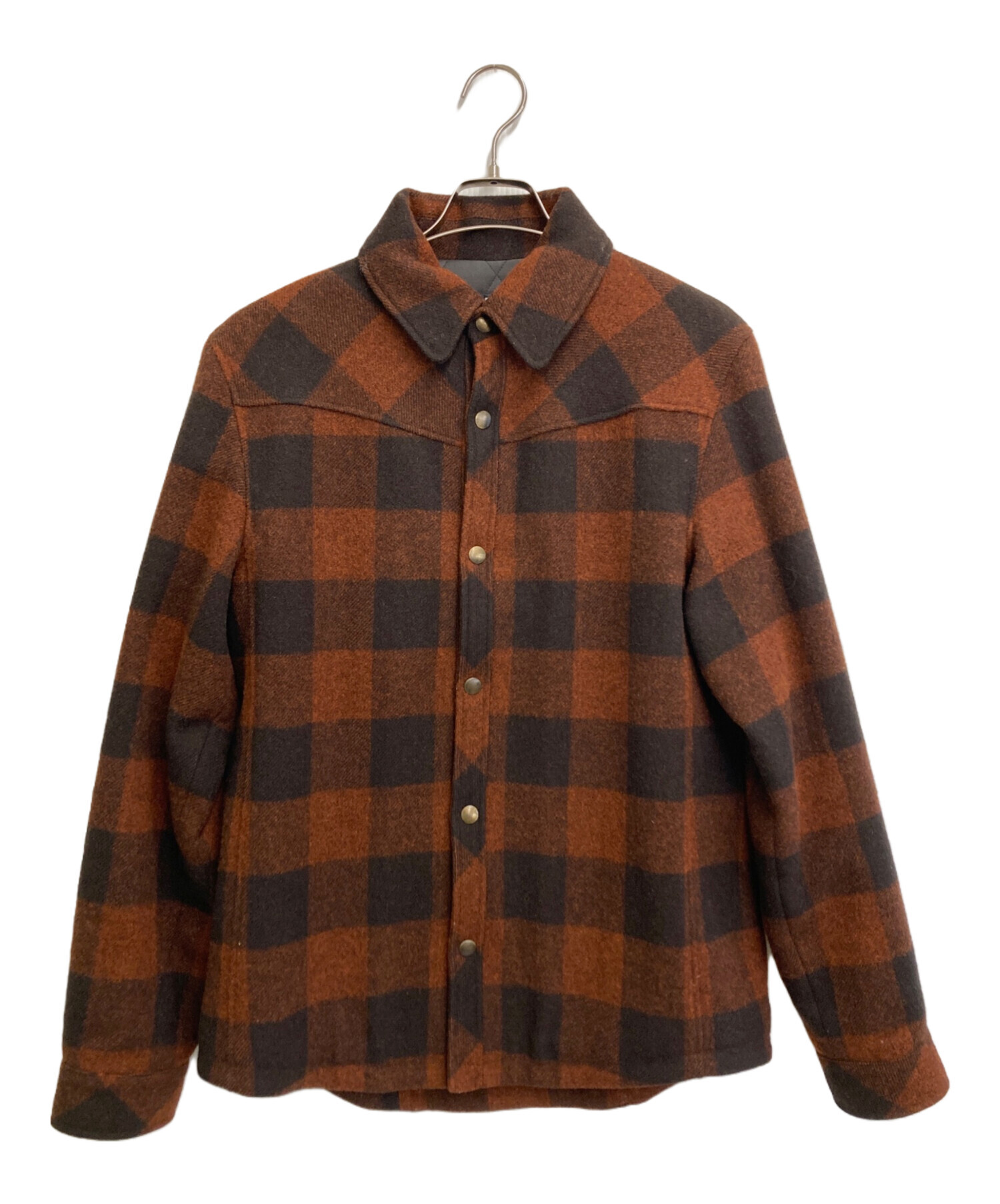 A.P.C アーペーセー チェック柄 ダッフルコート ウール ブラウン系 A.P.C アーペーセー チェック柄 ダッフルコート ウール ブラウン系