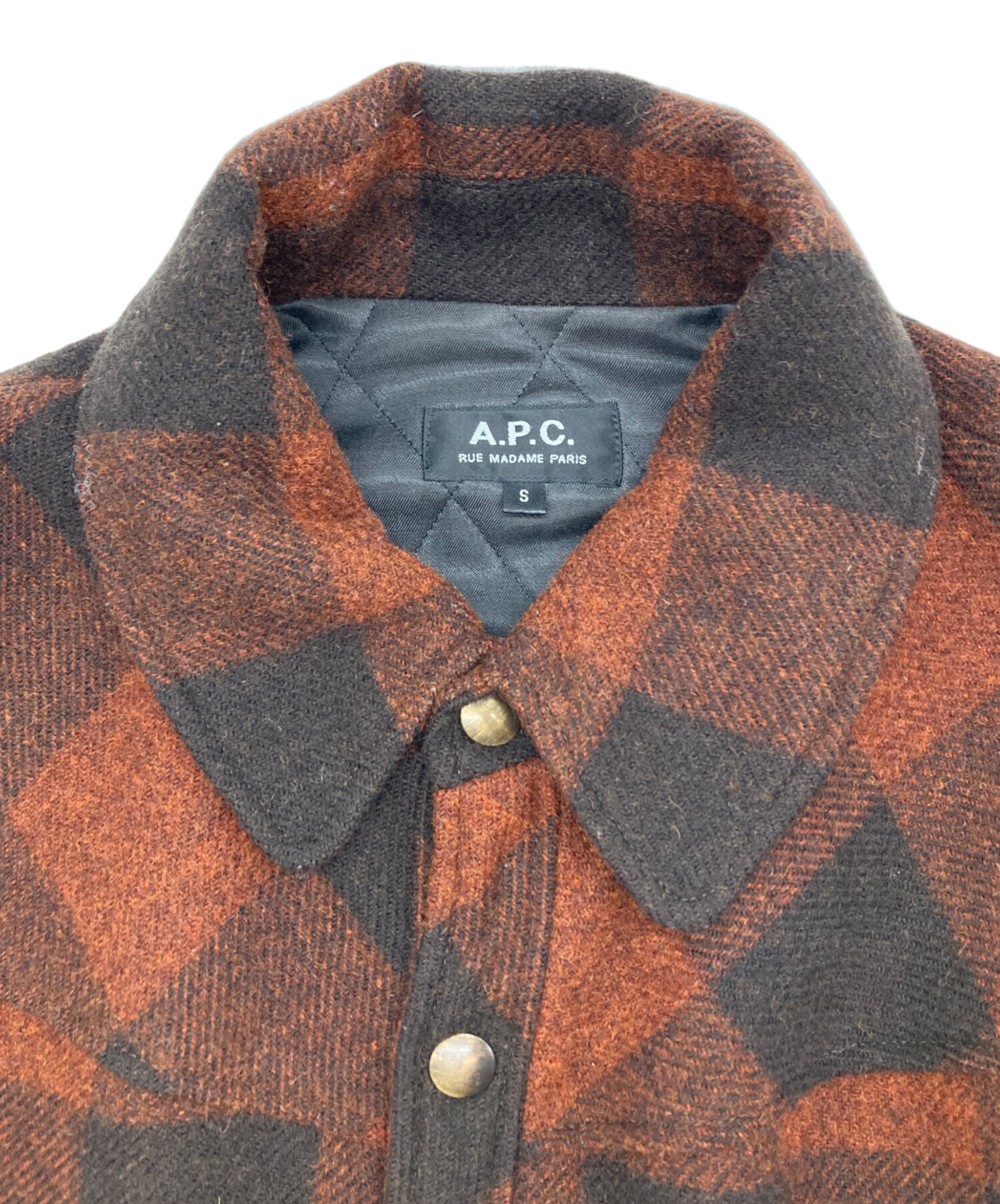 中古・古着通販】A.P.C. (アーペーセー) チェックジャケット ブラウン