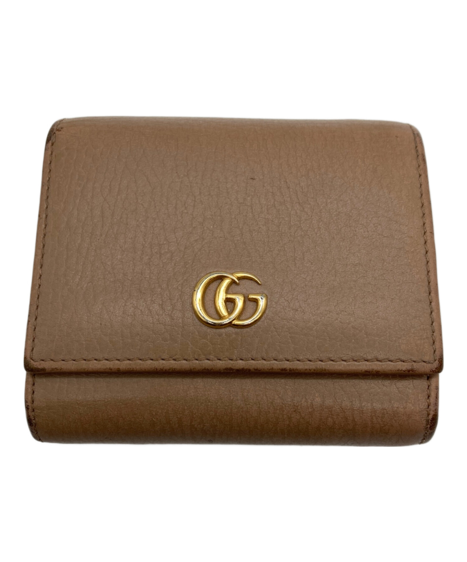 中古・古着通販】GUCCI (グッチ) 2つ折り財布 ベージュ｜ブランド