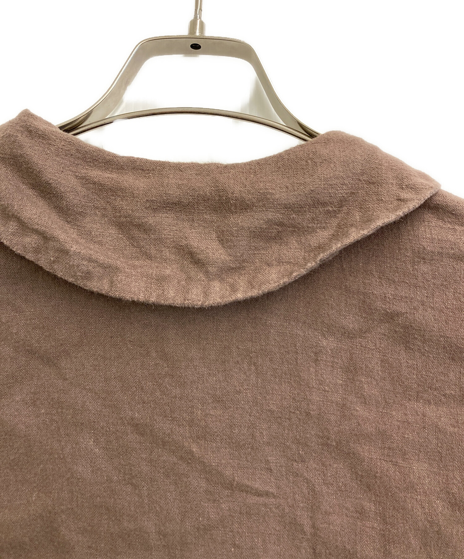 SALE‼️ネストローブ【nest Robe】前開きブラウンワンピフリーサイズ日本 中古・古着通販】nest Robe (ネストローブ) リネンワンピース ブラウン