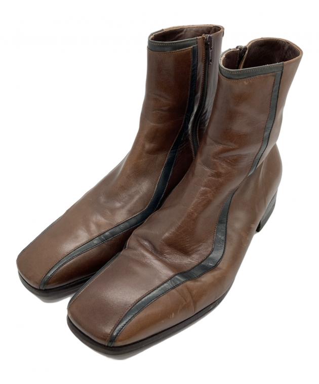 中古・古着通販】PRADA (プラダ) サイドジップブーツ ブラウン サイズ
