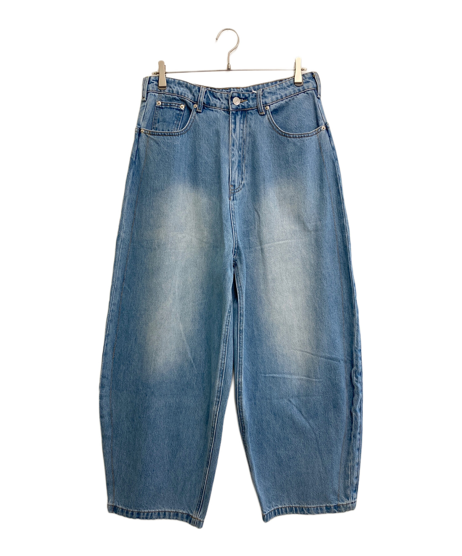 中古・古着通販】yhone (ヨーン) ワイドデニムパンツ ブルー サイズ:32